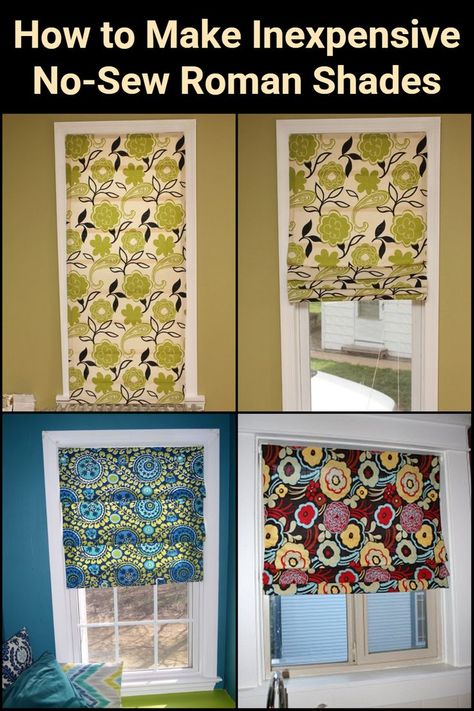 No Sew Roman Shades, Bathroom Window Ideas, Roller Shades Diy, Window Coverings Diy, Diy Window Shades, Diy Roman Shades, Drapery Curtains, Diy Window Treatments, Bathroom Window