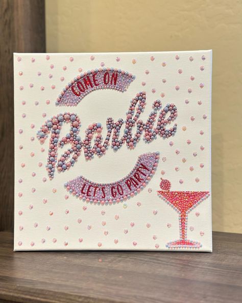 Barbie Canvas Painting with Rhinestones 12*12 inch #barbie #barbiestyle #barbiedecor #barbieshop #barbieart #barbiegirl #barbiefashion #barbieforever #barbielover #barbielife #barbieworld Barbie Canvas Painting, Rhinestone Projects, Barbie Shop, Diamond Picture, Pinterest Diy Crafts, Wall Art Pink, Glitter Canvas, Glitter Art, Gems Art