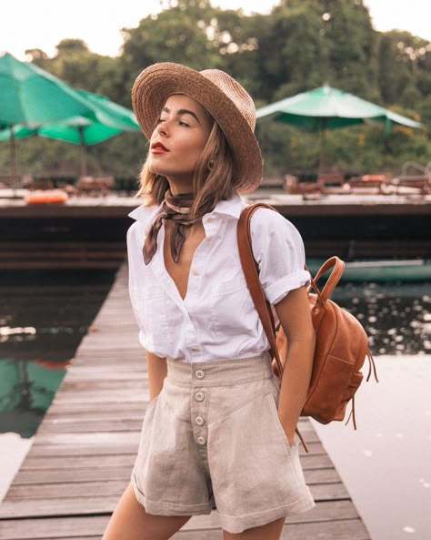 Summer mornings in the jungle. #theAmazon #Brasil #thestylebungalow Safari Outfit Women, Moda Safari, Jungle Outfit, Zoo Outfit, Safari Outfit, Safari Outfits, Safari Chic, Safari Style, 가을 패션