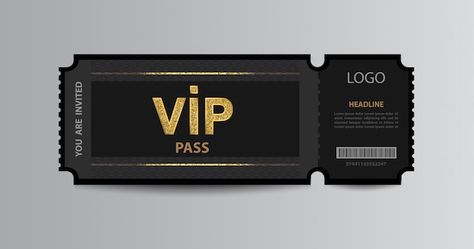 Vector stub vip pass ticket stub with gl... | Premium Vector #Freepik #vector #vip-ticket #vip-pass #vip #golden-ticket Vip Ticket, Vip Pass, Ticket Stub, Vip Tickets, Ticket Stubs, You Are Invited, Premium Vector, Graphic Resources, Stripes