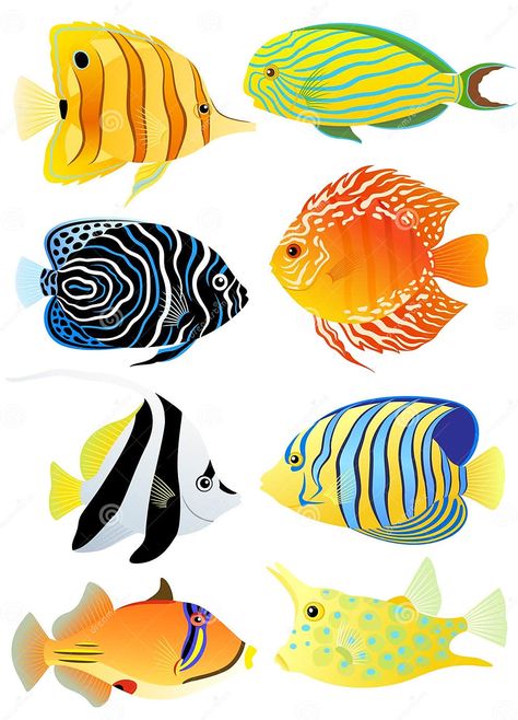 Collection of Tropical Fish Stock Vector - Illustration of animals, regal: 20715937 Meaningful Drawing Ideas Easy, Tropical Fish Pictures, Meaningful Drawing Ideas, Meaningful Drawing, Tropical Fish Art, Fish Images, Fish Tropical, Bawah Air, Easy Drawing Steps