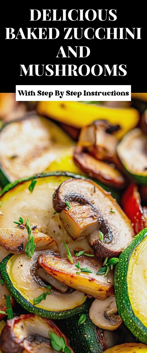 Image for Delicious Baked Zucchini and Mushrooms Baked Zucchini And Mushrooms, Sliced Zucchini Recipes Baked, Roasted Zucchini And Mushrooms, How To Bake Zucchini, Zucchini Mushroom Recipes, Zucchini And Mushroom Recipes, Sliced Zucchini Recipes, Baked Zucchini Recipes, Mushroom Zucchini Recipe