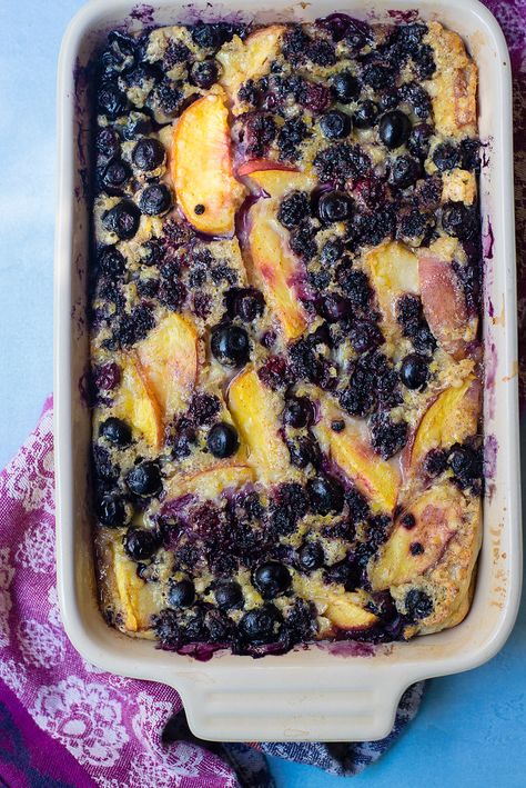 Easy Peach Berry Clafoutis Berry Clafoutis, Blueberry Clafoutis, Summertime Desserts, Summer Fruit Recipes, Clafoutis Recipes, Fruit Custard, Peach Recipes, Sweet Pies, Oatmeal Cake