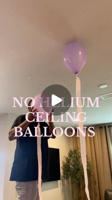 No Helium Balloons, No Helium Balloon Decorations, Dollar Tree Birthday Ideas, Dollar Store Birthday Decorations, Dollar Tree Birthday Decorations, Backyard Party Ideas, Dollar Tree Birthday, Balloon Hacks, Cheap Centerpieces