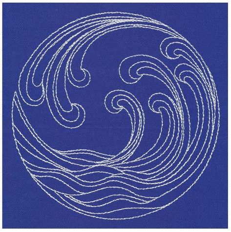 Wave Embroidery Pattern, Sashiko Waves, Cloak Embroidery, Fish Pattern Design, Waves Embroidery, Japan Embroidery, Sashiko Tutorial, Wave Embroidery, Quilted Pillows