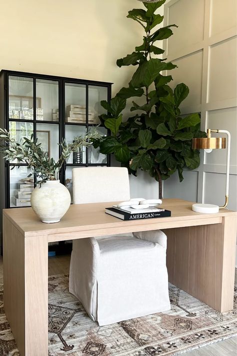 15 Genius Items to Include in Your Home Office for Maximum Productivity; the top fifteen things to include in your home office design for productivity along with tips on how to incorporate those elements. Organic Office Design, Offices Ideas, Wedding Dress Off Shoulder, Zen Office, Off The Shoulder Wedding Dress, Office Idea, Shoulder Wedding Dress, Cozy Home Office, Office Remodel