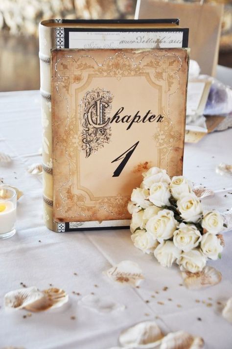 Book Wedding Centerpieces, Literary Wedding, Storybook Wedding, Fairy Tale Wedding, Disney Wedding, Wedding Table Numbers, Wedding Book, Fairytale Wedding, Table Numbers