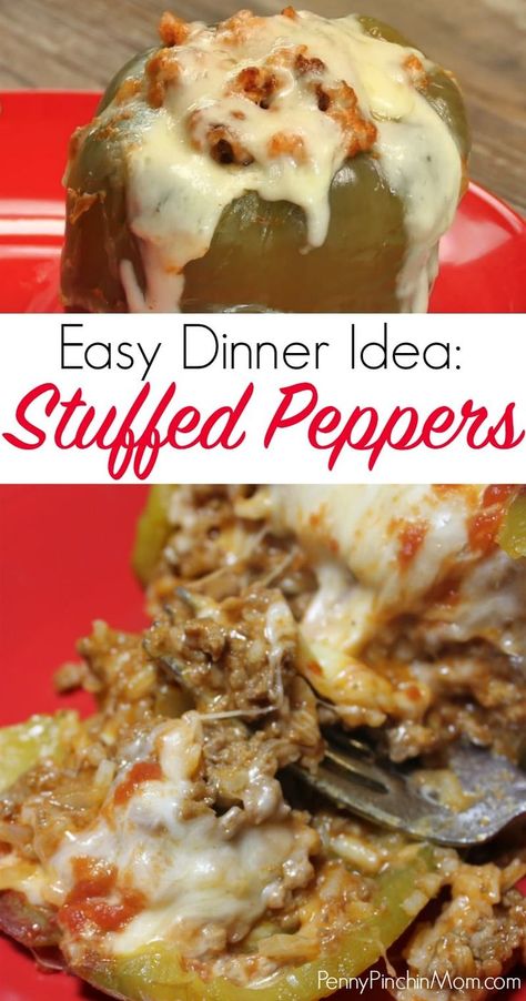 Easy Stuffed Bell Peppers Easy Stuffed Pepper Recipe, Easy Stuffed Peppers, Bell Pepper Recipes, Family Dinner Recipes, Keto Food, Peppers Recipes, 200 Calories, Dinner Idea, Bell Peppers