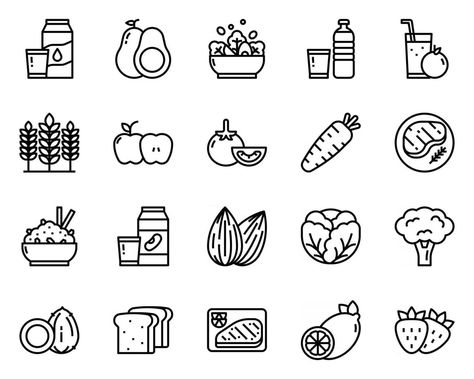 Healthy Food outline icon and symbol for website, application Food Outline, Food Symbol, Embroidery Journal, Pulses Recipes, Healthy Food Logo, Food Icon, Healthy Restaurant, Food Logo Design, European Food