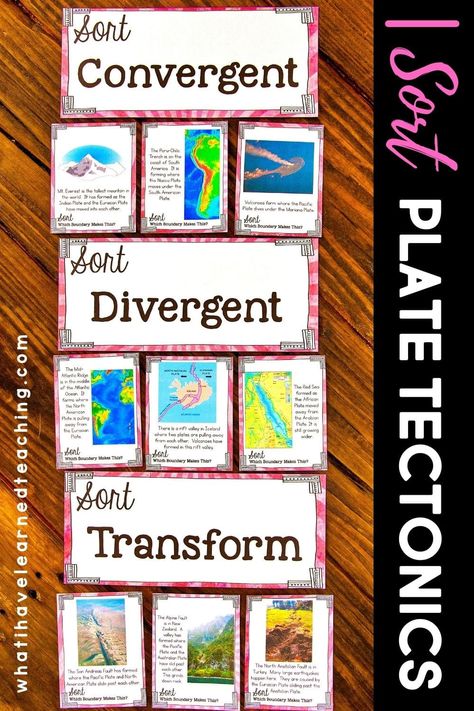 Plate Boundaries Sort - Fourth Grade Science Station Tectonic Plates Activities, Boundaries Activities, Tectonic Plate Boundaries, Plate Boundaries, Fourth Grade Science, Ngss Science, Tectonic Plates, Science Stations, Continental Drift