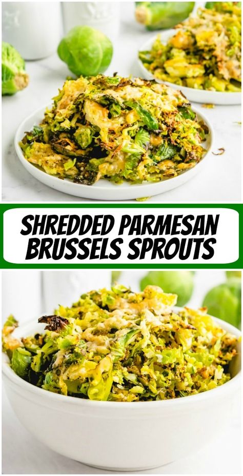 Shredded Parmesan Brussels Sprouts recipe from RecipeGirl.com #shredded #parmesan #brussels #sprouts #brusselssprouts #recipe #RecipeGirl Parmesan Brussel Sprouts, Parmesan Brussels Sprouts, Shaved Brussel Sprouts, Sprouts Recipe, Shredded Brussel Sprouts, Sprout Recipes, Brussels Sprouts Recipe, Best Side Dishes, Roasted Brussel Sprouts