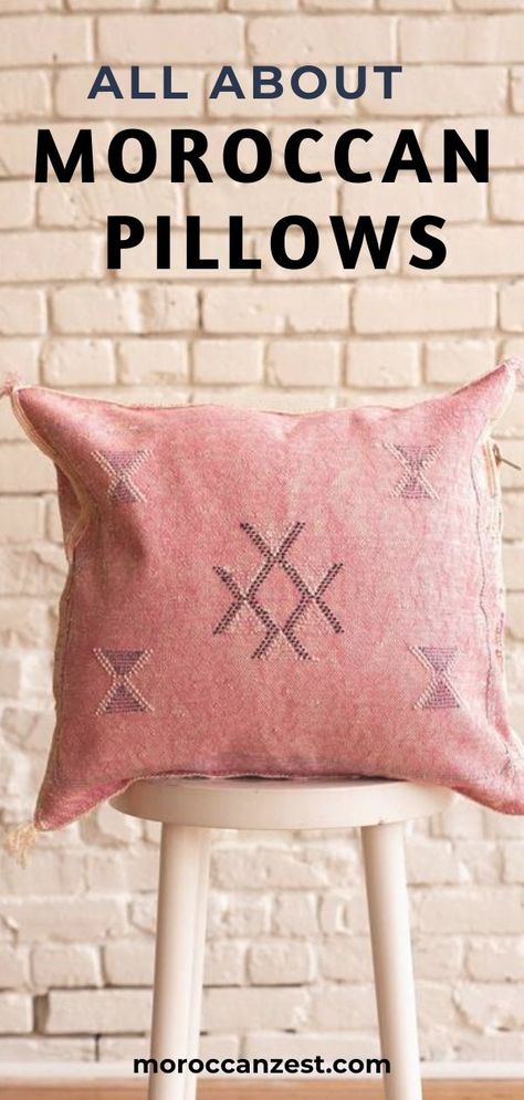 Moroccan Pillows Bohemian Style, Moroccan Interiors Bedroom, Cactus Pillows, Moroccan Interior Design, Rugs Ideas, Moroccan Fabric, Moroccan Wedding Blanket, Wedding Cushion, Moroccan Bedroom