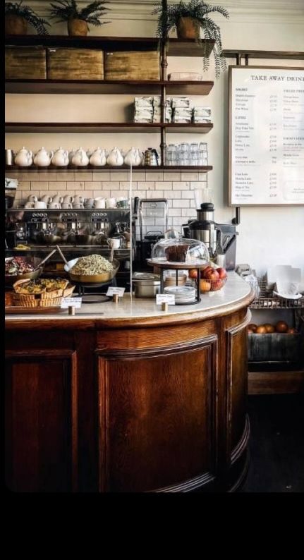 Coffee Roasting Room, Cafe Bar Counter, Rustic Renovations, Bookstore Coffee Shop, Vintage Coffee Shops, Cafe Counter, Vintage Bakery, Cafe Interiors, Bakery Design Interior