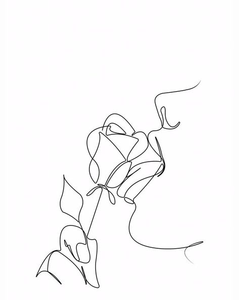 Rose Lick - Abstract Line Art - Minimalist Art - Line Drawing - Art Abstrait Ligne, Line Art Minimalist, Line Art Tattoos, Line Art Design, Art Line, Art Minimaliste, Outline Art, Abstract Line Art, Simplistic Tattoos