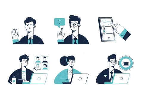 Office Character Design, Office Illustration, Office People, Vector Character Design, Flat Design Illustration, Outline Illustration, Simple Illustration, Business Illustration, Vector Character