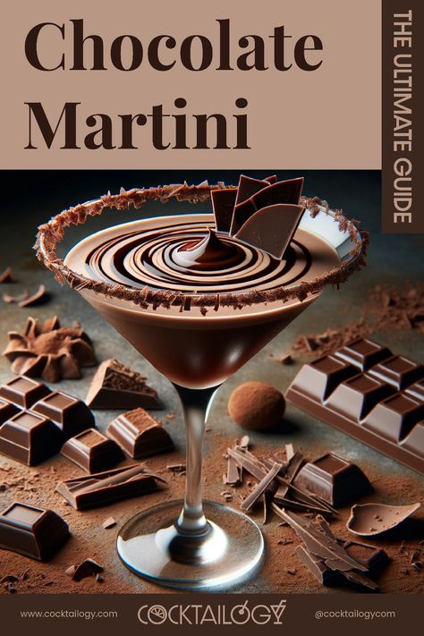 Chocolate Martini Cocktail Baileys Chocolate Martini Recipe, Baileys Chocolate Martini, Dark Chocolate Martini, Chocolate Baileys Cocktail, Easy Chocolate Martini Recipe, Creamy Chocolate Martini, Dessert Drinks Alcohol, Chocolate Vodka Martini, Chocolate Martini Godiva