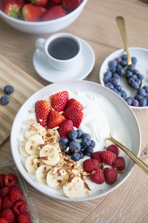 Berries Yogurt Bowl, Yogurt Bowl Photography, Greek Yogurt Breakfast Bowl, Yogurt Breakfast Bowl, Greek Yogurt Breakfast, Berry Yogurt, Yogurt Breakfast, Hormone Support, Yogurt And Granola