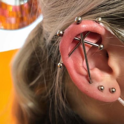 Instagram Different Industrial Piercings, Double Industrial Piercing, Industrial Piercings, Industrial Piercing, Piercing Tattoo, Shine Bright, Piercings, Tattoos, Instagram