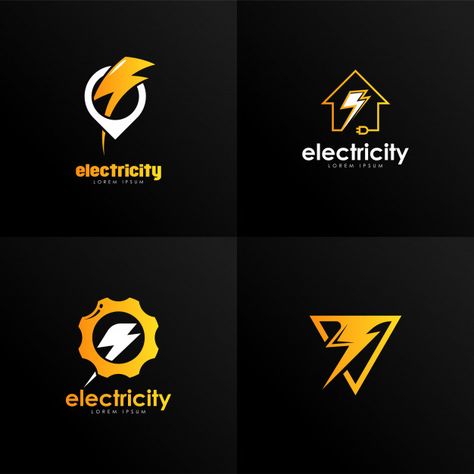 Vector logo de electricidad Vector Premi... | Premium Vector #Freepik #vector #logo #negocios #abstracto #tecnologia Electrical Logo Design Ideas, Wind Logo, Electricity Logo, Electrician Logo, Energy Logo Design, Logo Design Agency, Lightning Logo, Power Logo, Energy Logo