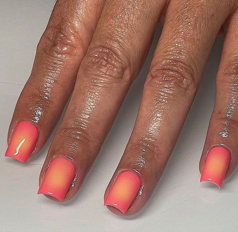 Pink Aura Nails, Sunset Aura, Spice Nails, Aura Nails, Work Nails, Glow Nails, Short Square Acrylic Nails, Pink Aura, Short Acrylic