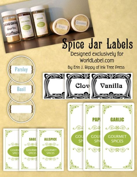 Free+Printable+Spice+Jar+Labels+Template Spice Jar Labels, Kitchen Labels, Etiquette Vintage, Spice Labels, Labels Printables Free, Spice Jar, Pantry Labels, Free Labels, Jar Labels