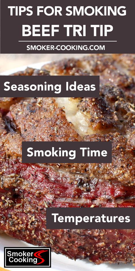 Smoked beef tri tip is delicious! These tips for smoking tri tip roasts will help you create a mouthwatering, tender piece of meat that tastes incredible! #tritip #smokedtritip #beefrecipes #smokerrecipes #smokercooking Tritip Recipes, Tri Tip Steak Recipes, Smoked Tri Tip, Pellet Smoker Recipes, Beef Tri Tip, Traeger Grill Recipes, Pellet Grill Recipes, Traeger Recipes, Smoked Meat Recipes