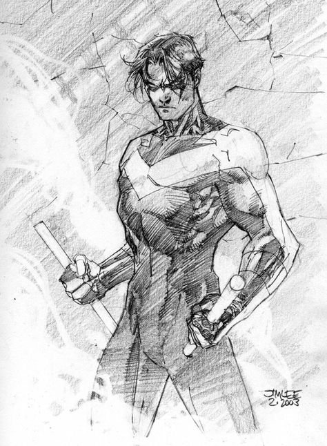 Jim Lee Batman, Jim Lee Art, Nightwing And Starfire, Univers Dc, Book Artwork, Jim Lee, Comic Style Art, Character Sketches, Dc Characters