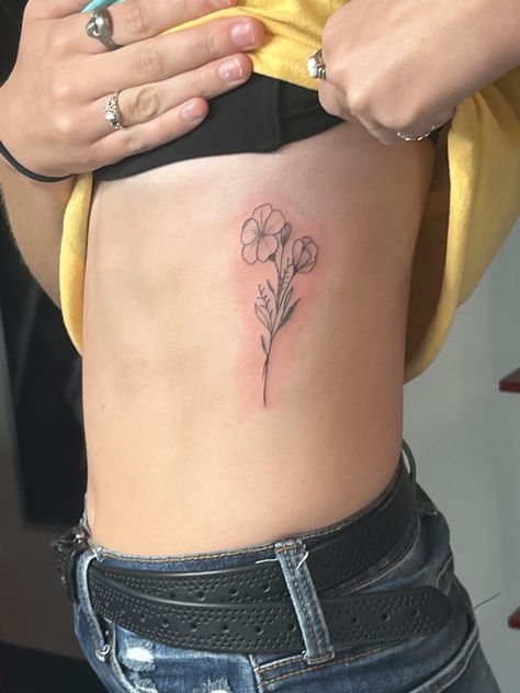 Birth Flower On Ribs, Violet February Tattoo, Violet Flower Tattoo Stencil, February Flower Tattoo Primrose, Violets And Roses Tattoo, February Birthday Tattoo Ideas, January And February Birth Flower Tattoo Together, Violet Flower Tattoo With Name In Stem, Violet Arm Tattoo