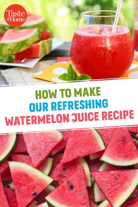 Watermelon Juice Recipe, Fruit Juice Recipes, Watermelon Drink, Healthy Juice Recipes, Watermelon Recipes, Watermelon Juice, Juice Recipe, Healthy Drinks Recipes, Mango Smoothie