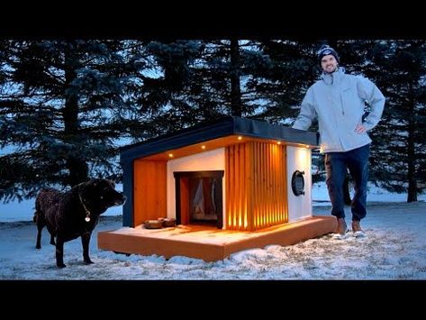 Plans for my heated dog house that’s suitable for Canadian winters. Tested   to stay above freezing down to -20c with the proper building execution. Air Conditioned Dog House, Dog House With Ac, Heated Dog House, Winter Dog House, Large Dog House Outdoor, Easy Dog House, Igloo Dog House, Warm Dog House, Outside Dog Houses