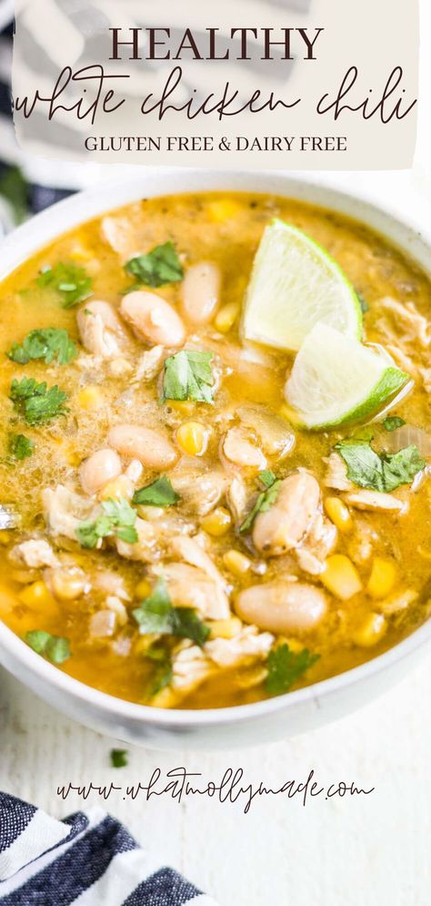 Chicken Soup Gluten Free Dairy Free, Chicken Chili No Beans Crockpot, Dairy Free Whole Food Recipes, Lactose Free White Chicken Chili, Keto Dinner Recipes Crock Pot Low Carb, Crockpot Soup Non Dairy, Crockpot Recipes Gf Df, Gluten Free White Bean Chicken Chili, White Bean Chicken Chili Non Dairy