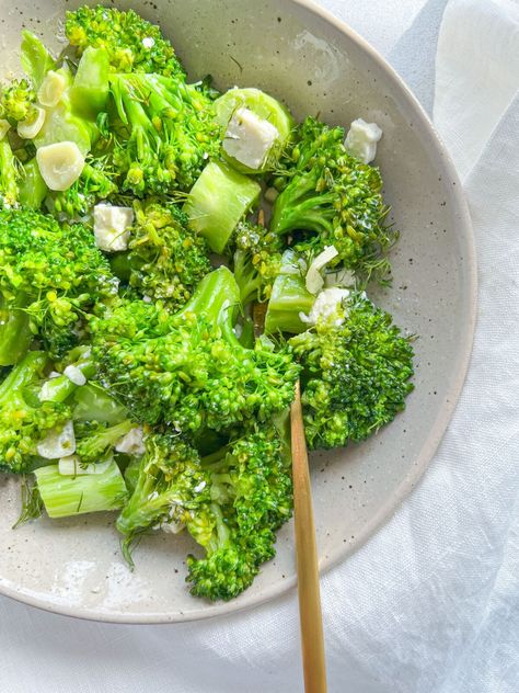 Broccoli with Feta Pancetta Salad, Sautéed Broccoli, The Modern Nonna, Chocolate Oat Cookies, Lemon Shrimp Pasta, Modern Nonna, Vegetable Ideas, Broccoli Sauteed, Broccoli Crowns