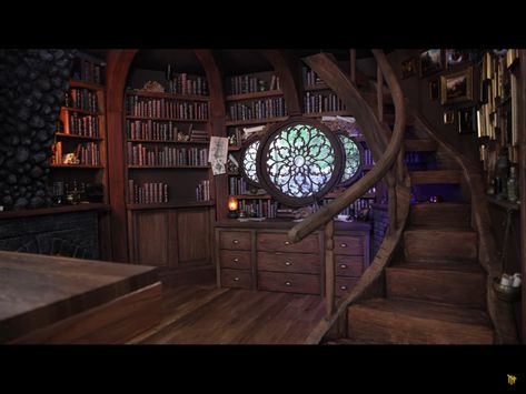 Nerdforge made this room in there last video and it looks amazing 😍😍 Wizard Study, Wizard Library, Dnd Room, Nerd Room, Fantasy Rooms, Study Nook, Game Room Decor, House Room, Room Aesthetic