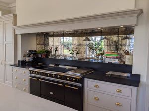 Antique Mirror Splashback Kitchen, Smoked Mirror Splashback Kitchen, Mirror In The Kitchen, Mirror Splashback Kitchen, Antique Mirror Splashback, Glass Splashback Kitchen, Splashback Kitchen, Neptune Kitchen, Antique Mirror Glass