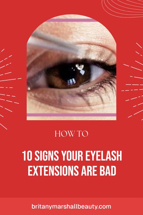 This pin highlights 10 indicators of bad eyelash extensions along with a guide to fixing any problems. Click to discover essential tips for beautiful, healthy lashes! Bad Eyelash Extensions, How To Clean Lashes, Bueaty Tips, Heated Eyelash Curler, Eye Infections, Eyelash Lift, Lash Adhesive, What To Watch, Eyelash Curler