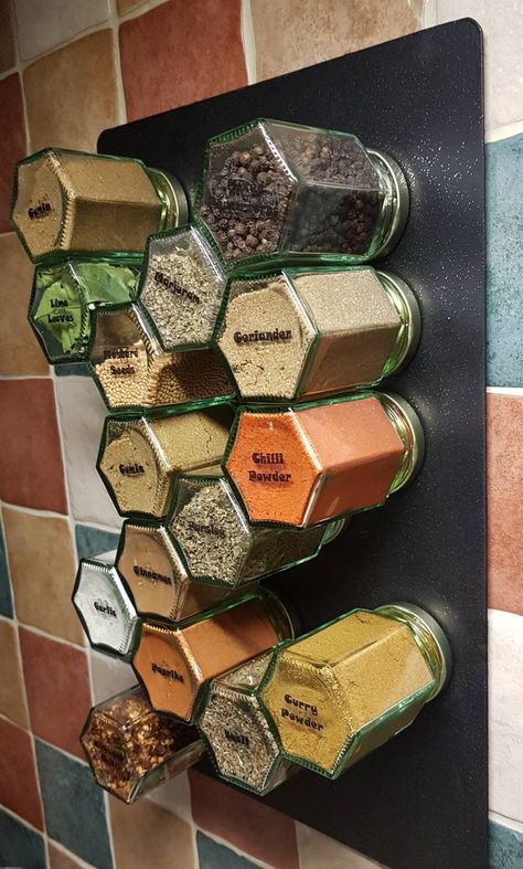 Mounted Spice Rack, Magnetic Spice Rack, Wall Mounted Spice Rack, Magnetic Spice, Spice Shop, Spice Storage, Spice Jar, Spices And Seasonings, Indian Spices