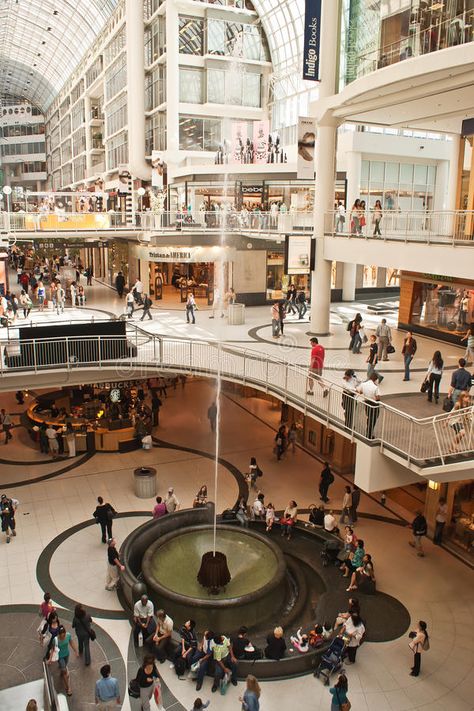 Eaton Centre Toronto, Toronto Eaton Centre, Shopping Mall Interior, Eaton Centre, Toronto City, Mall Design, Toronto Ontario Canada, Nails Makeup, Shopping Malls