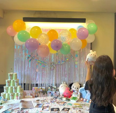 #aesthetic #txt #cafe #kpop #hueningkai Txt Birthday Party Ideas, Txt Birthday Party, Kpop Party Aesthetic, Kpop Birthday Aesthetic, Kpop Cafe Event, Kpop Cafe Aesthetic, Kpop Party Ideas, Kpop Themed Birthday Party, Kpop Birthday Party Ideas