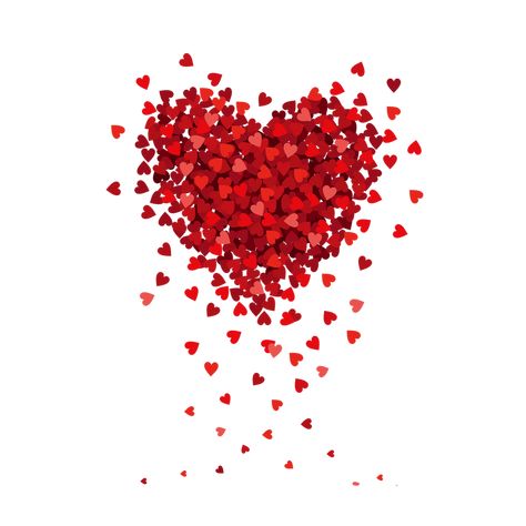 Red Hearts, A Heart, White Background, Red, White