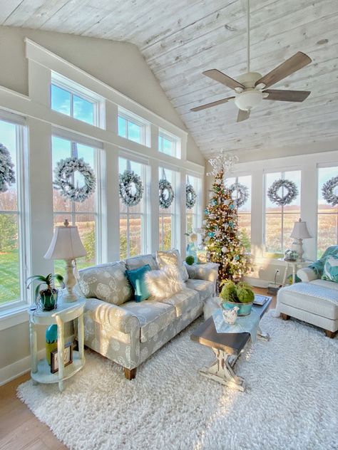 Plaids And Poppies, Sunroom Remodel, Tranquil Home, All Season Room, Family Room Addition, 4 Season Room, 3 Season Room, Decor Ideas For Living Room, Four Seasons Room