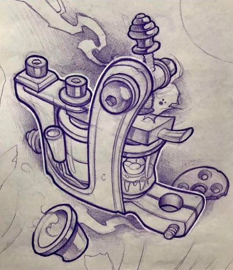 Discover the Game-Changing Tattooing with the Tattoo Machine  Elevate Craftsmanship. Tattoo Machine Drawing, Tattoo Machine Art, Tattoo Machine Design, Machine Drawing, Coil Tattoo Machine, Omerta Tattoo, Famous Tattoos, Muster Tattoos, Sketch Tattoo Design