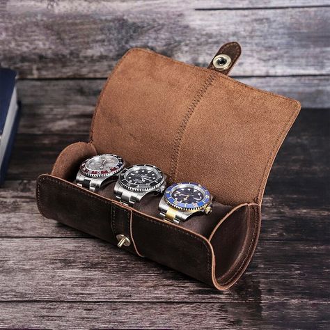 Watch Roll Case, Leather Watch Roll, Leather Watch Case, Watch Storage Box, Handmade Watch, Watch Roll, Watch Storage, Wrist Jewelry, Box Organizer