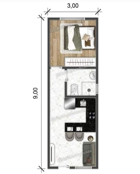 Minimalist Tiny House, Kit Net, Small Apartment Plans, Studio Apartment Floor Plans, Little House Plans, Small Tiny House, Small House Layout, Modern Small House Design, Minimalist House