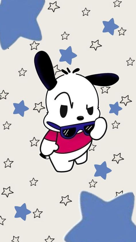 Pochacco#blue#stars#sanrio Pochacco Wallpaper, Cute Summer Wallpapers, Blue Stars, Glasses Chain, Summer Wallpaper, Blue Star, Iphone, Stars, Disney