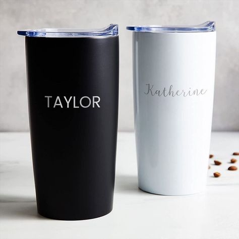 Lifetime Creations Engraved Personalized Stainless Steel Tumbler with Name 20 oz (Black) - Custom Name Coffee Travel Mug Tumbler With Name, Contour Design, Bar Mirror, Engraved Stainless Steel, Employee Gifts, Coffee Tumbler, Custom Coffee, Silver Engraving, Personalized Tumblers