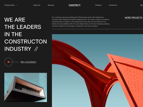 Construction Company Website, Web Design Websites, Uiux Design, Construction Branding, Engineering Companies, Ui Design Website, Futuristic Style, Modern Website, App Interface