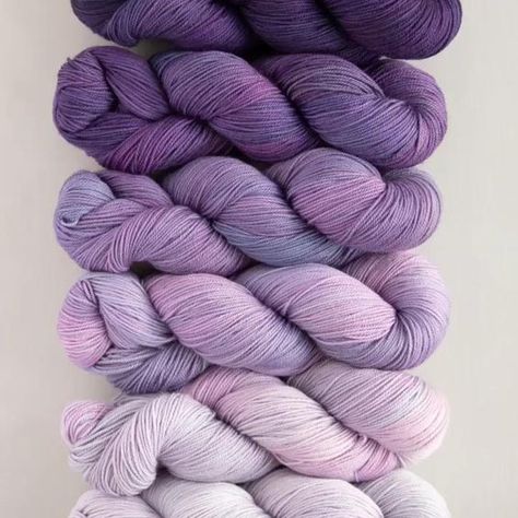 Each set include six skeins of our fingering-weight Tough Love Sock yarn for a total of 2,550 yards of hand-dyed gradient knitting yarn happiness! Gradient Yarn Projects, Dyeing Yarn, Loom Crochet, Yarn Holder, Colour Mixing, Shade Card, Watching The Sunset, Gradient Yarns, Hobby Farm