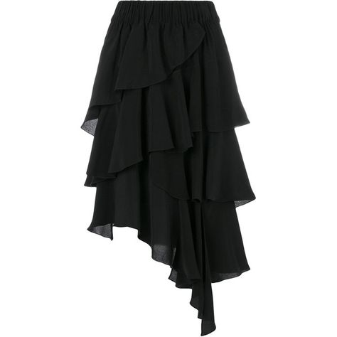 Isabel Marant Étoile tiered Weez skirt ($353) ❤ liked on Polyvore featuring skirts, black, tiered skirt, flounce skirt, frilly skirt, asymmetrical hem skirt and flouncy skirt Goth Closet, Asymmetrical Ruffle Skirt, Ruffled Skirts, Black Ruffle Skirt, Frilly Skirt, Skirt Tiered, Skirt Asymmetrical, Frill Skirt, Asymmetric Skirt