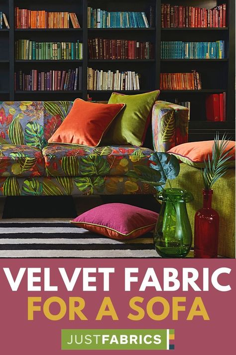 Looking for a velvet sofa? How about reupholstering your current sofa with one of our amazing velvets! From tropical patterns, plains and floral there is a velvet to suit every scheme and is the prefect way to update a tired looking sofa in your living room. #justfabrics Sofa Upholstery Ideas Fabrics Velvet, Velvet Upholstery Fabric Sofas, Floral Velvet Upholstery Fabric, Couch Upholstery Ideas, Vintage Sofa Reupholstered, Sofa Upholstery Ideas Fabrics, Reupholstery Ideas, Sofa Reupholstery, Velvet Sofa Cover