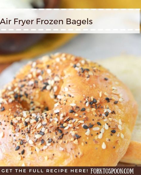 Air Fryer Frozen Bagels - Fork To Spoon Air Fryer Bagels, Bagel Recipe Easy, Blt Recipes, Casein Protein, Homemade Bagels, Bagel Recipe, Easy Air Fryer, Protein Recipes, Air Fryer Recipes Easy